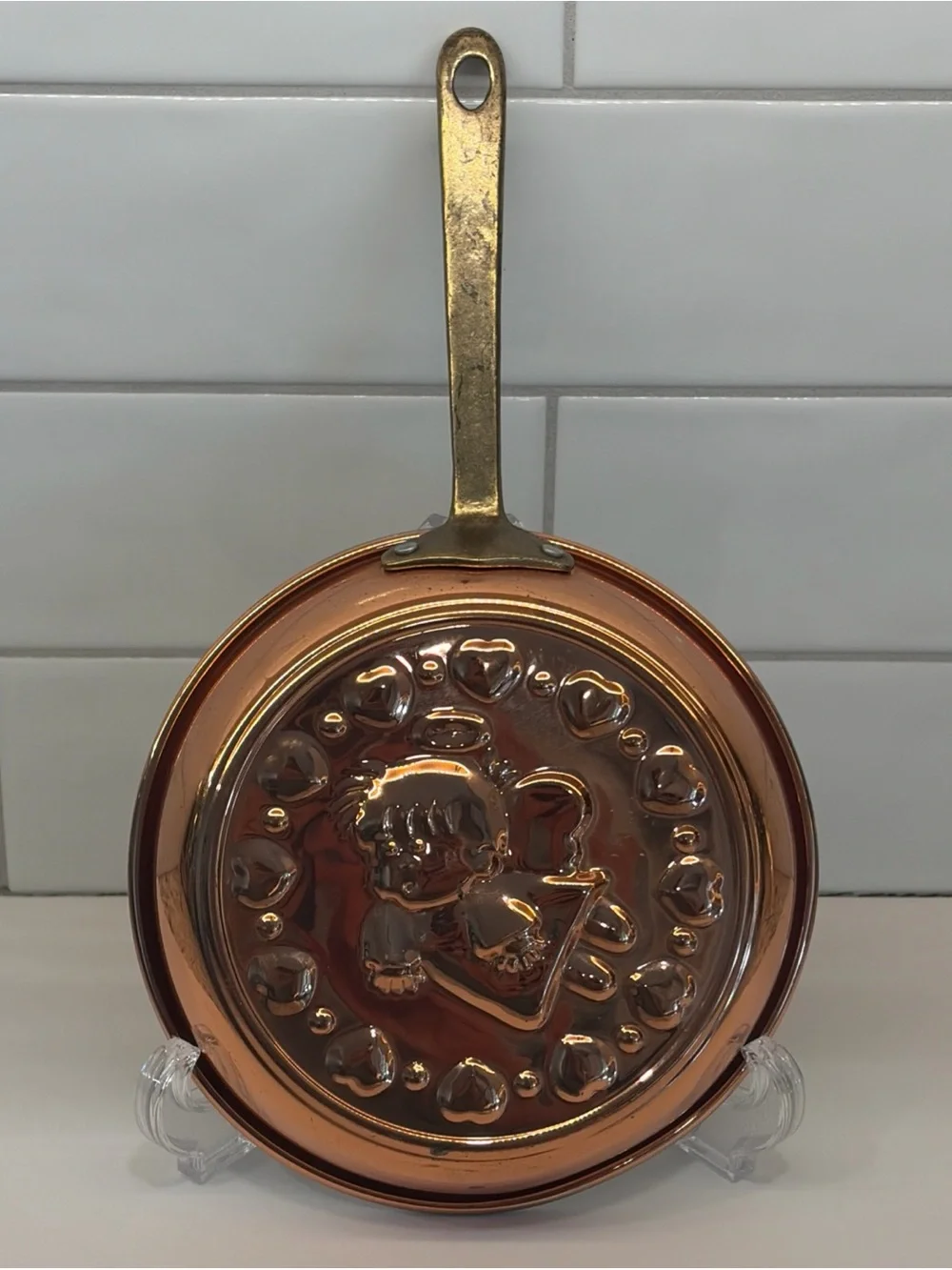 Copper Angel Wall Pan Decorative Mold - Copper Finish